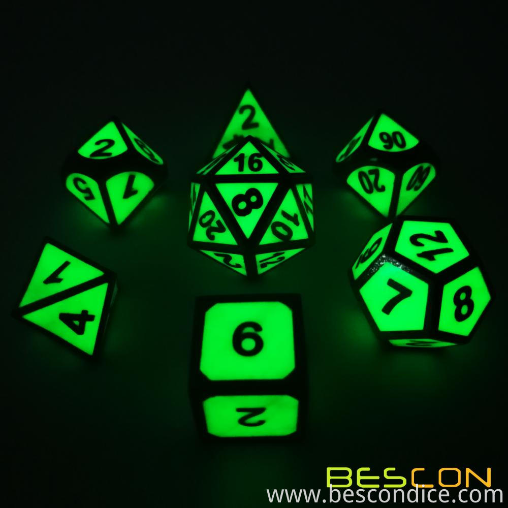 Solid Metal Glowing Enamel Dnd Dice Set 1 Solid Metal Glowing Enamel Dnd Dice Set 1